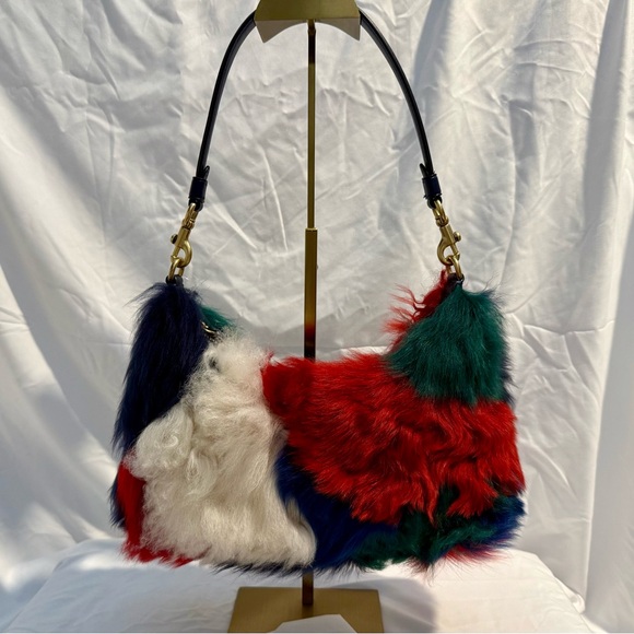 Coach NWT Juliet Shoulder Bag 25 With Multi Shearling Patchwork CW646 - Picture 3 of 16